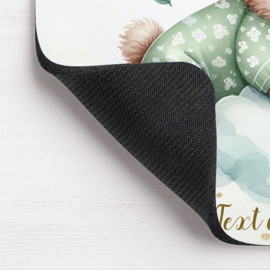 Tapis De Souris Boho vert dormant Teddy Ours mou (Coin)