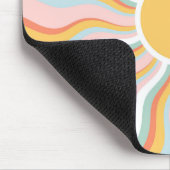 Tapis De Souris Boho Wavy Sun Rays Retro Design (Coin)