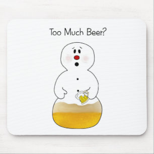 Tapis De Souris Boire de la bière Snowman Mousepad