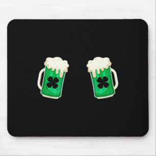 Tapis De Souris Boire de la bière verte Shamrock irlandais St Patr