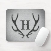 Tapis De Souris Bois de cerf rustique gris texture de faux burlap (Avec souris)