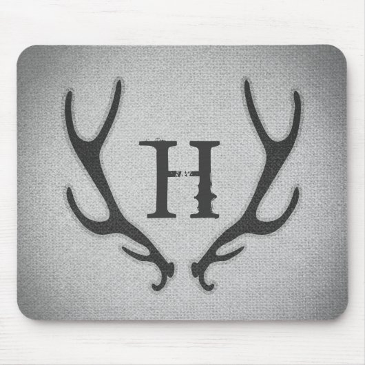 Tapis De Souris Bois de cerf rustique gris texture de faux burlap (Devant)