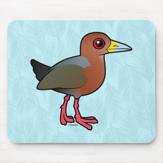 Tapis De Souris Bois-Rail Rufous-étranglé de Birdorable (Devant)