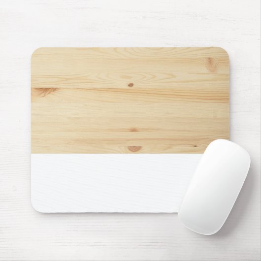 Tapis De Souris Bois rustique blanc brun clair moderne (Avec souris)