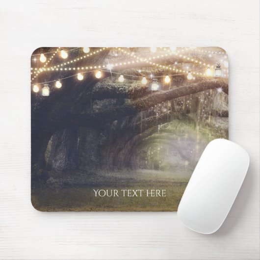 Tapis De Souris Bois rustique Enchanted Forêt & Lumières Élégant (Avec souris)