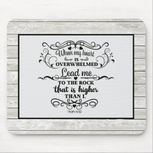 Tapis De Souris Bois rustique gris verset biblique chrétien submer