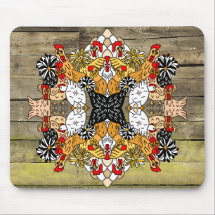 Tapis De Souris Bois rustique Main dessinée Drôle Drôle Dessin Car