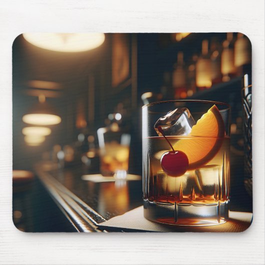 Tapis De Souris Boisson Ancien Dans Un Bar (Devant)