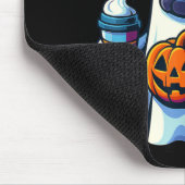 Tapis De Souris Boisson de citrouille de chien fantôme Bonnet Hall (Coin)