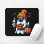 Tapis De Souris Boisson de citrouille de chien fantôme Bonnet Hall (Avec souris)