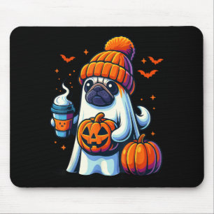 Tapis De Souris Boisson de citrouille de chien fantôme Bonnet Hall