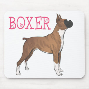 Tapis De Souris Boîte Cadeau pour Amoureux de Chiens Boxer Mignons