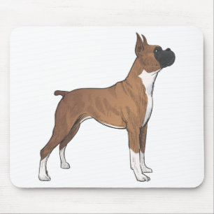 Tapis De Souris Boîte Cadeau pour Amoureux de Chiens Boxer Mignons