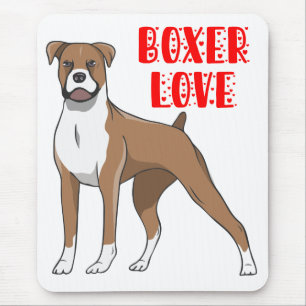 Tapis De Souris Boîte Cadeau pour Amoureux de Chiens Boxer Mignons