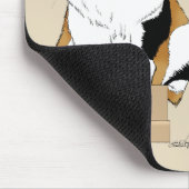 Tapis De Souris Boîte de chat calico beige drôle Humour attrapé (Coin)