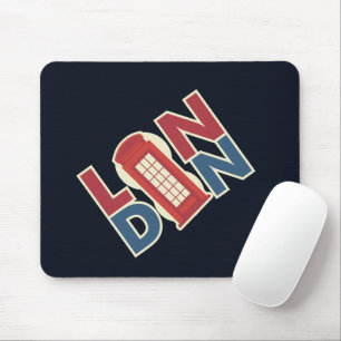 Tapis De Souris Boîte Téléphonique Rouge Bleue Londres Villes du M