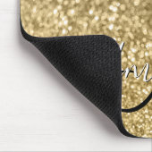 Tapis De Souris Bokeh Parties scintillant dorée Monogramme noir et (Coin)