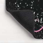 Tapis De Souris Bokeh Parties scintillant noire rose et blanc Mono (Coin)