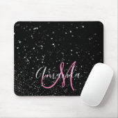 Tapis De Souris Bokeh Parties scintillant noire rose et blanc Mono (Avec souris)