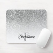 Tapis De Souris Bokeh Silver Grey Parties scintillant Blanc Ombre  (Avec souris)