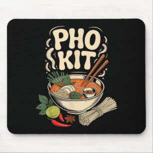 Tapis De Souris Bol de soupe de nouilles vietnamiennes Pho Kit Her