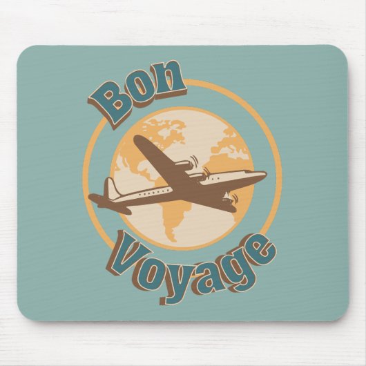 Tapis De Souris Bon voyage Voyage Voyageons dans le monde design (Devant)