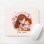 Tapis De Souris Bond adorable maman et fille (14) (Avec souris)