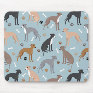 Tapis De Souris Bones et pattes de souris de chien gris italien