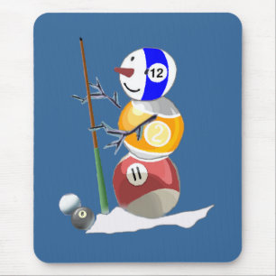 Tapis De Souris Bonhomme de neige de boule de billard