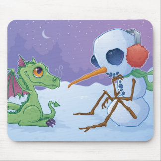 Tapis De Souris Bonhomme de neige et dragon Mousepad
