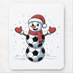 Tapis De Souris Bonhomme de neige Football Noël Père Noël Baseball