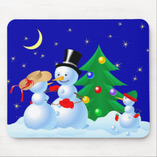 Tapis De Souris Bonhommes de neige de danse