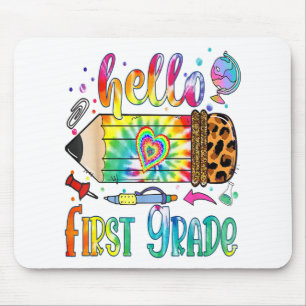 Tapis De Souris Bonjour 1ère année Leopard Crayon Tie Dye Funny Re