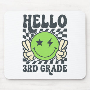 Tapis De Souris Bonjour 3e année Vibes Groovy Sourire Visage Retou
