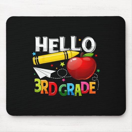 Tapis De Souris Bonjour 3e équipe d'enseignant de 3e classe (Devant)