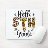 Tapis De Souris Bonjour 5e année Leopard enseignant retour à Scho (Avec souris)