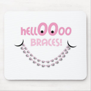 Tapis De Souris Bonjour Accompagne Pink Orthodontist Cadeau patien