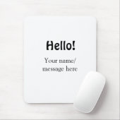 Tapis De Souris Bonjour ajouter un message de nom simple minimum é (Avec souris)