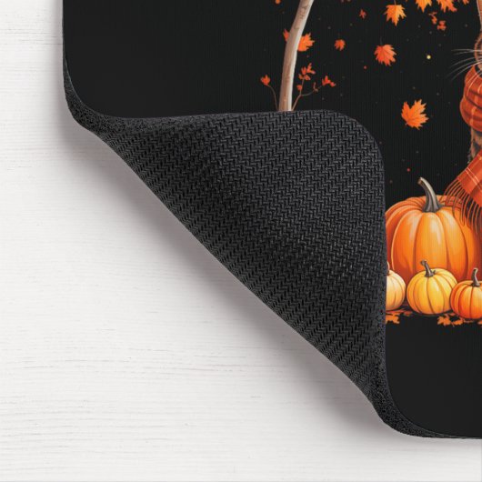 Tapis De Souris Bonjour Automne Chat Automne Leaf Kitten Lover Tha (Coin)