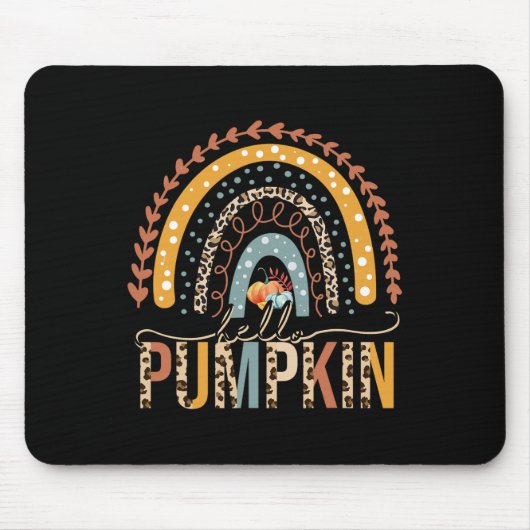 Tapis De Souris Bonjour Citrouille Leopard Arc-en-ciel Saison d'au (Devant)