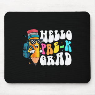 Tapis De Souris Bonjour crayon amusant diplômé de pré-maternelle r