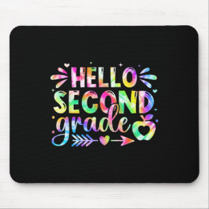 Tapis De Souris Bonjour Deuxième Année Arc-en-ciel Tie-dye Retour