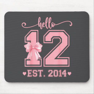 Tapis De Souris Bonjour douze ans depuis 2014 12e anniversaire Coq