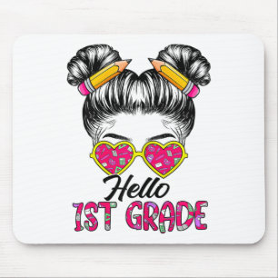Tapis De Souris Bonjour Filles De 1ère Année Bun Messy Ck À L'écol