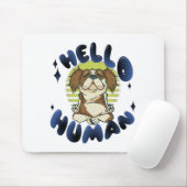 Tapis De Souris Bonjour humain Méditation yoga chien (Avec souris)