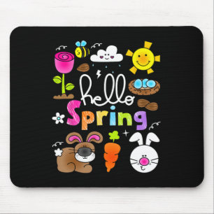 Tapis De Souris Bonjour le jour du printemps et de Pâques 2025 Bun