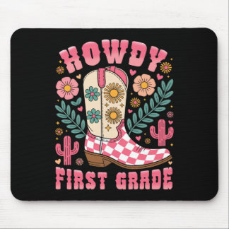 Tapis De Souris Bonjour professeur de première année western Cowbo
