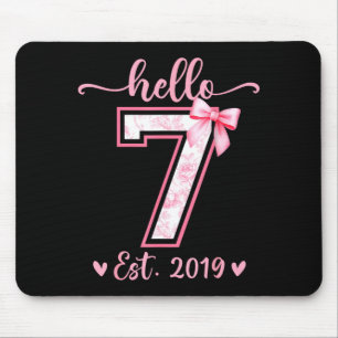 Tapis De Souris Bonjour sept est 2019 7e anniversaire fille coquet