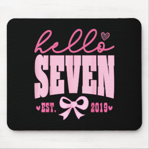 Tapis De Souris Bonjour Sept Est 2019 Mignon Coquette Nœud 7ème An