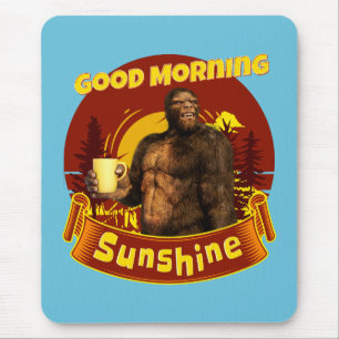 Tapis De Souris Bonjour Soleil Bigfoot Café Humour Art